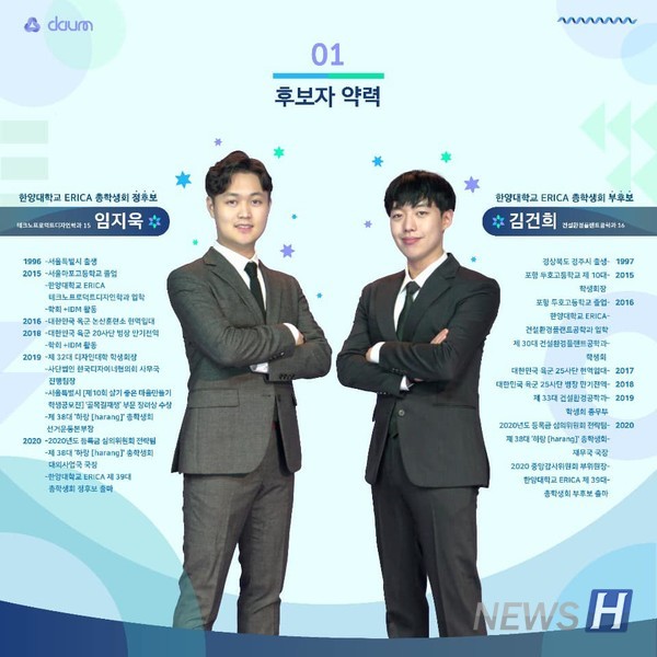 2021 ERICA 총학생회 선거 단일 후보 '다움(DAUM)' 선본 (ⓒ 한양대학교 ERICA 총학생회 페이스북)