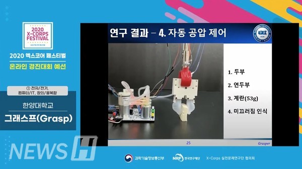 ▲토토사이트 포스 그래스프팀이 한국연구재단이 주관한 2020 X-Corps Festival에서 우수한 연구성과를 도출했다. 해당 사진은 온라인 경진대회 예선 발표를 위해 사용된 자료이다. ⓒ 정훈진 학생