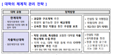 ▲'대학의 체계적 관리 전략 ⓒ교육부