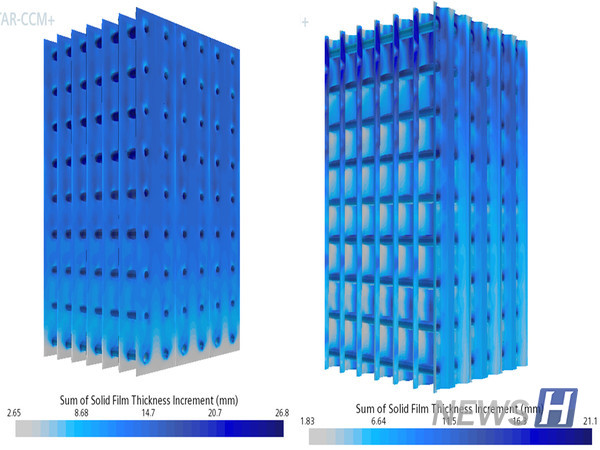 ▲ 오대영(기계공학부 4) 씨 팀의 결과물이다. 프로젝트의 아이디어 적용 전과 적용 후의 성에량을 시뮬레이션한 모습. ⓒ 오대영 학생 