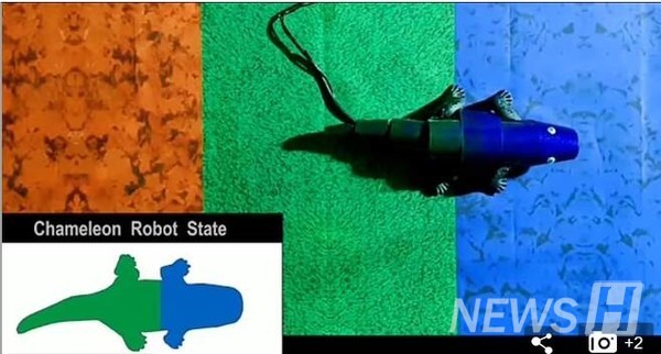 ▲ 주변 환경에 맞춰 색을 바꾸는 카멜레온 로봇