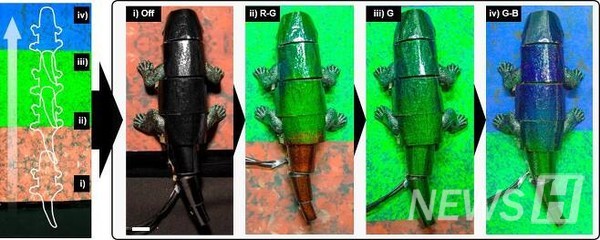 ▲ 카멜레온 기능을 작동하자 배경색에 맞춰 색이 바뀐다.