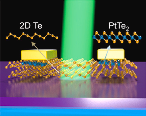 레이저를 이용한 PtTe2 합성 및 반도체-전극 계면 형성 이미지