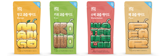 ▲ '초고추장'팀이 협업한 GS25 아이스 파우치 음료 4종(3.15 출시)