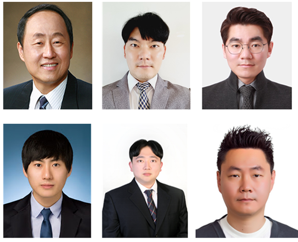 Joint research team. (from top left to right) Kim Seong-hun, professor of Hanyang University, Professor Kim Seong-yun of Jeonbuk National University, Senior Researcher Kim Min-kook of the Korea Institute of Science and Technology, (from bottom left to right) Dr. Jang Ji-un of Hanyang University, Ph.D Lee Hye-seong of Jeonbuk National University, and Senior Researcher Kim Jae-woo of the Korea Institute of Science and Technology