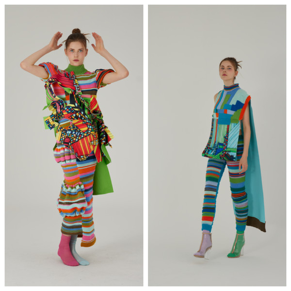 ▲ 김 씨는 가공하지 않은 예술을 뜻하는 아르  브뤼(Art-Brut) 특성을 패션에 접목해 디자인했다. ⓒ 김아리 학생