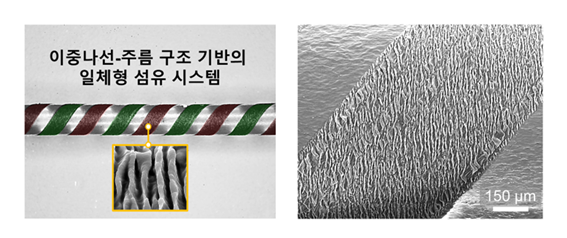 ▲ 새로운 이중나선 주름 구조 기반 전극 구조는 센서, 배터리 등 다양한 기능을 수행할 것으로 기대된다. ⓒ 한양대