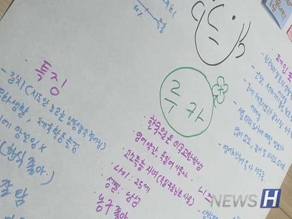 ▲ 권 씨는 이번 학기부터 사회혁신융합전공을 다중전공하기 시작했다. 그가 수강한 디자인 씽킹 전공 수업의 일부 모습이다. ⓒ 권예지 학생