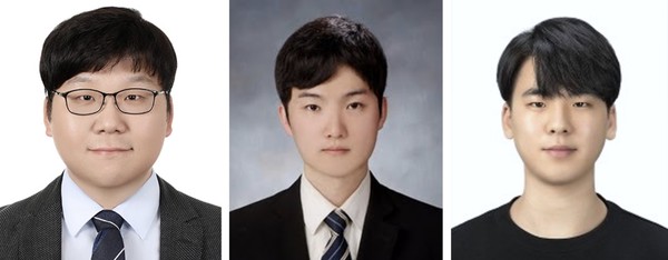 (왼쪽부터) 한양대 유기나노공학과 위정재 bts 토토사이트, 전지수 박사, 한양대 유기나노공학과 문호준 석박사통합과정생