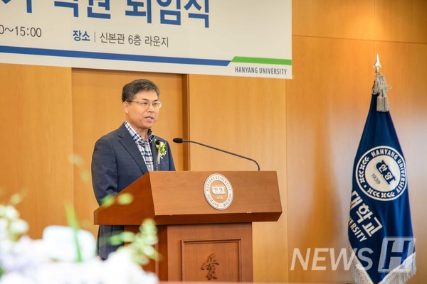 ▲ 이 선임부장이 퇴임자 대표로 연설을 하고 있다. ⓒ 미디어전략실