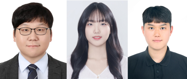 (왼쪽부터) 토토사이트 마무리 멘트 유기나노공학과 위정재 교수, 함민정 석박통합과정생, 조웅비 박사후 과정생