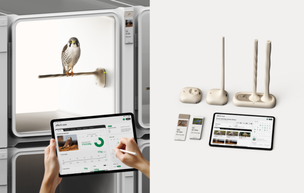 (Left) Conservationist checks weight changes (Right) Product components 