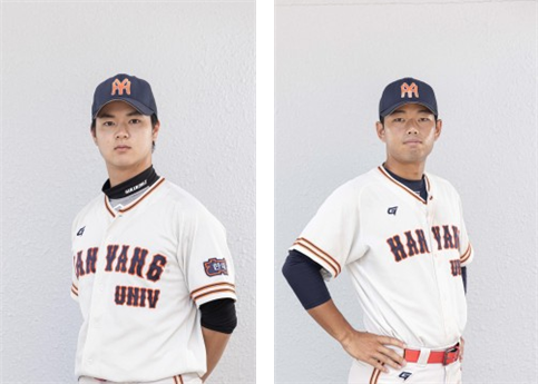 (From left) Baseball Players Seo Joon-oh, Shim Geon-bo 