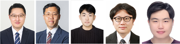 (From left) Professor Park Hui-joon, Professor Kim Kyeoung-hak, Dr. Park Han-sol, Dr. Lee Jong-min, Dr. Lee Cheong-beom 