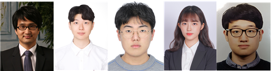 (From left) Professor Kim Kwang-uk, Professor Jung Myeon-gul, Researcher Oh Seung-woo, Researcher Ahn Na-kyung, Researcher Jo Young-wook 