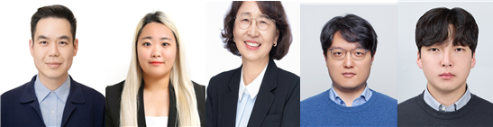 (좌측부터) 한양대 유호천 교수, 한양대 강승미 박사과정생, 경상국립대 김윤희 교수, 가천대 이충환 교수, 한양대 ERICA 오세용 교수