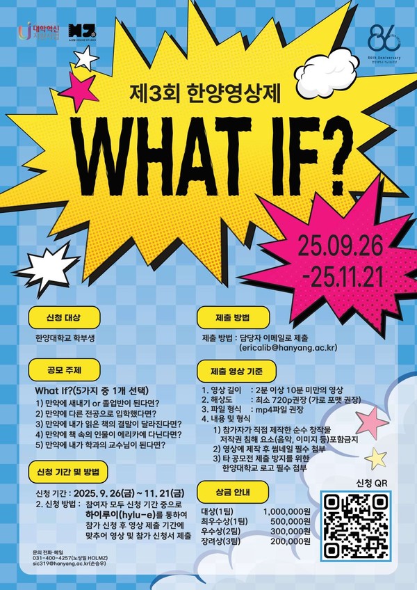 제3회 한양영상제 ‘WHAT IF?’ 안내 포스터 ⓒ한양대학교 ERICA학술정보관  