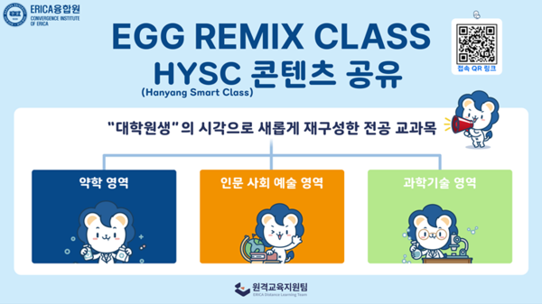 ▲ EGG REMIX CLASS HYSC(Hanyang Smart Class) 콘텐츠 공유 홍보 포스터. ⓒ한양대 ERICA 융합원진흥팀