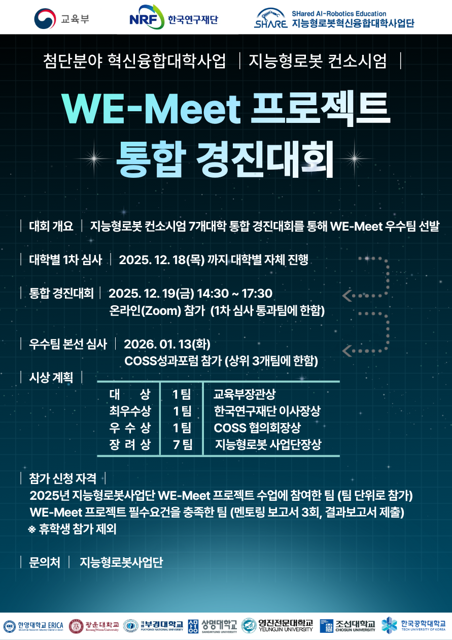 2025 지능형로봇 WE-Meet 프로젝트 통합 경진대회 포스터 ⓒ 지능형로봇사업단