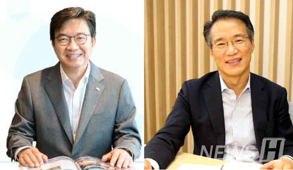 ▲ 제17회 건담 토토사이트경영대상 수상자 엄태응 복산나이스 회장(경영학부 77, 왼쪽)과 이흥수 UIB코리아 대표(경영학부 83, 오른쪽)의 사진 ⓒ 대외협력팀