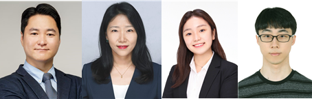 (좌측부터) 노태우 교수, 김유리 교수, 노윤서 학부생, 김우진 석사과정생