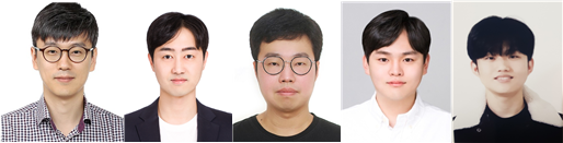 (좌측부터) 서재홍 교수, 김선필 연구원, 백승훈 연구원, 황찬우 연구원, 김민수 연구원