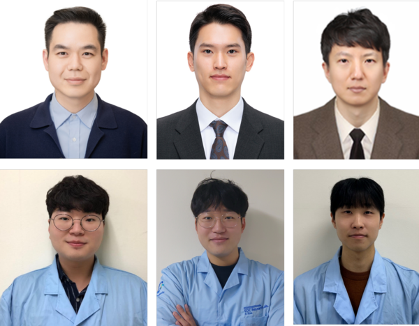 (좌측상단부터) 유호천 교수, 신원준 교수, 김영준 교수, (좌측하단부터) 조준형 석박통합과정생, 한영민 박사과정생, 이원우 석박통합과정생