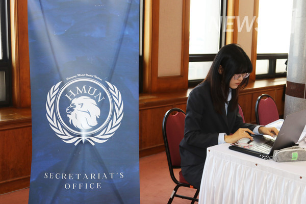 ▲ 제9회 토토사이트 라이브학교 모의유엔대회(이하 HMUN)의 참가자 등록이 이뤄지고 있다.